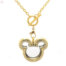 Cute Stainless Steel locket fashion18k solid gold chain necklaces 2018